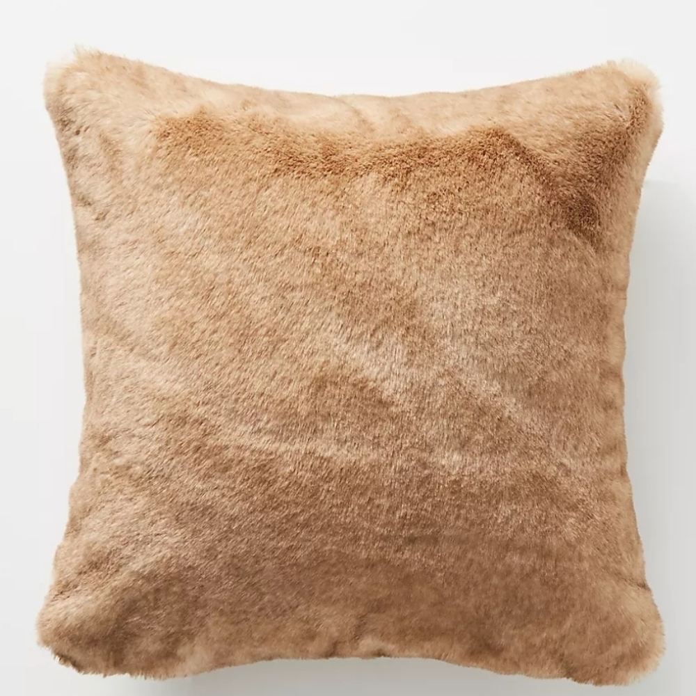Bundle of 2! Anthropologie Aleksi Faux Fur Pillows - Sable